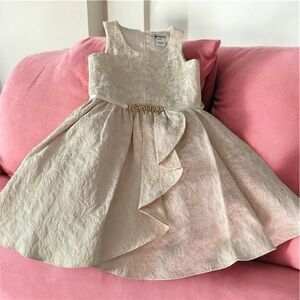 Elegant Cream Kids Dress with Gold Accents